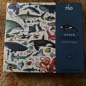 Crocodile Creek "Ocean Animals" 750-Piece Puzzle - Blue/Multicolor